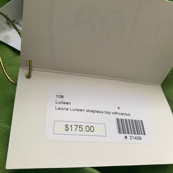 Reformation Leona By Lauren Leonard Y2K Green Strapless Lurleen Top NWT Size 4 - Picture 5 of 5